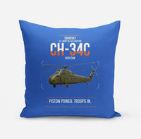 Thumbnail for Sikorsky CH-34C Choctaw design on blue pillow