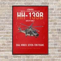 Thumbnail for Leonardo HH-139B vertical canvas print - framed - red background