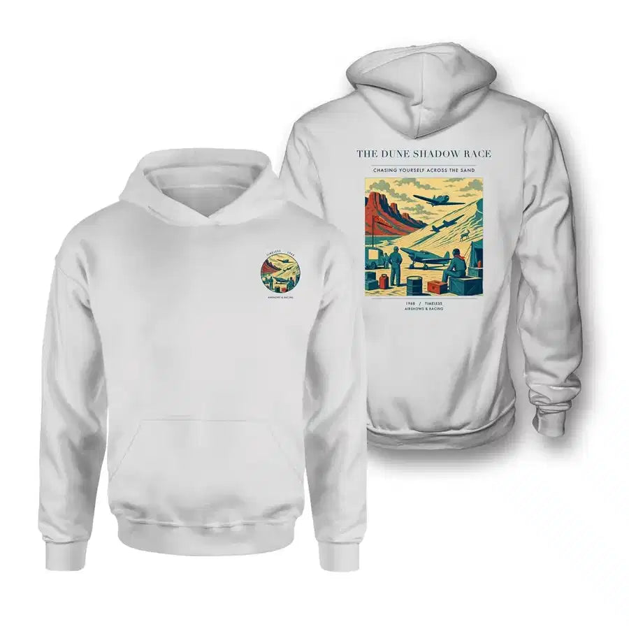 VINTAGE G4334 - The Dune Shadow Race - Double-Side Hoodie design on white double side