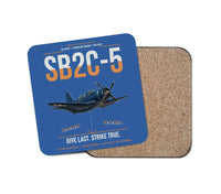 Thumbnail for SB2C-5 Helldiver design on blue 1 piece coaster