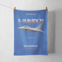 Thumbnail for F-16 Block 70 The Falcon Evolves design on blue towel