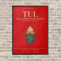 Thumbnail for Tulsa International Airport TUL vertical canvas print - framed - red background