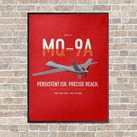 Thumbnail for MQ-9A Reaper vertical canvas print - framed - red background