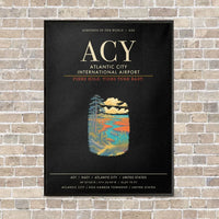 Thumbnail for Atlantic City International Airport ACY - Canvas Framed - Black