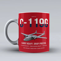Thumbnail for C-119G Flying Boxcar design on red ceramic mug, double-side print