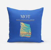 Thumbnail for Minot International Airport (MOT) design on blue pillow