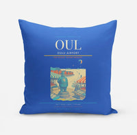 Thumbnail for Oulu Airport (OUL) design on blue pillow
