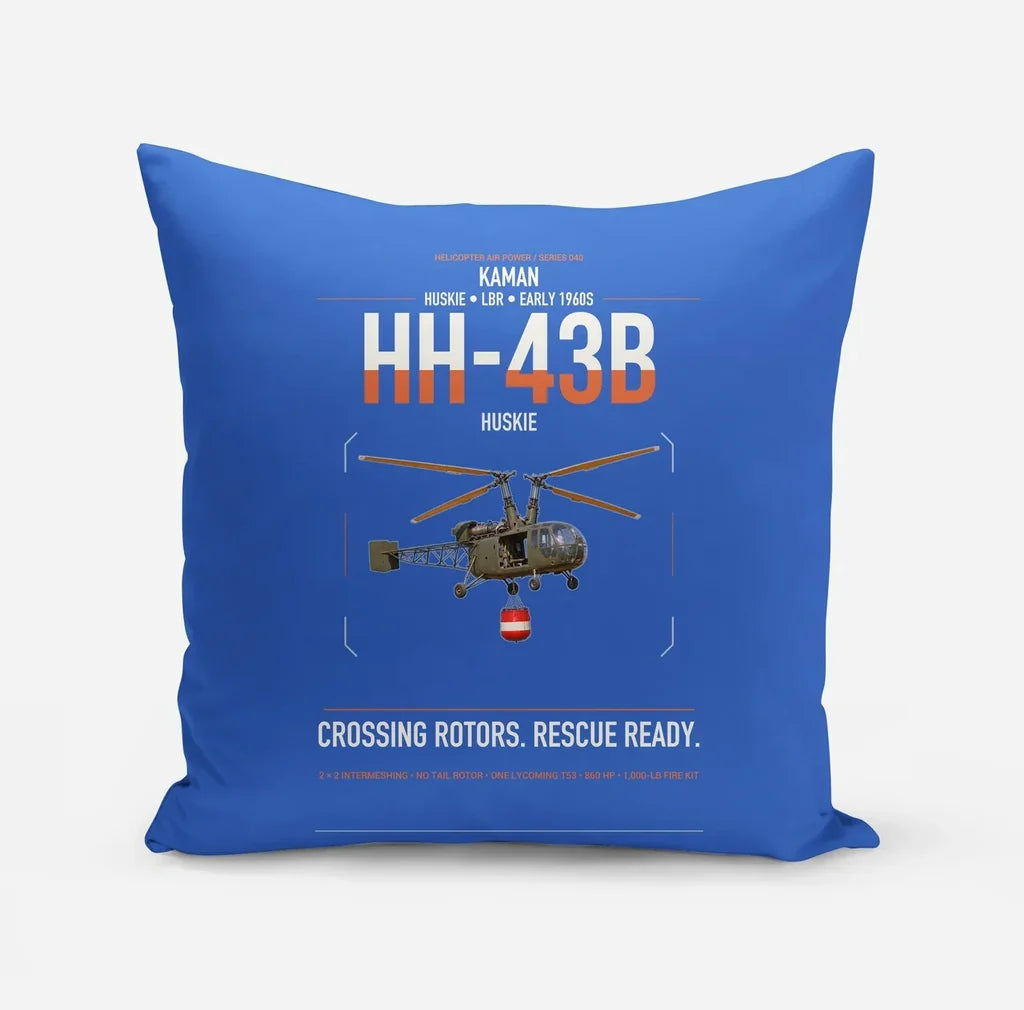 Kaman HH-43B Huskie design on blue pillow