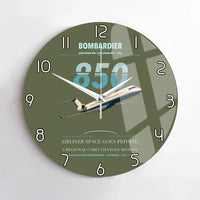 Thumbnail for Bombardier Challenger 850 design on green army no frame wall clock