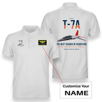 Thumbnail for T-7A Red Hawk design on white+name double-side polo t-shirt, double-side print