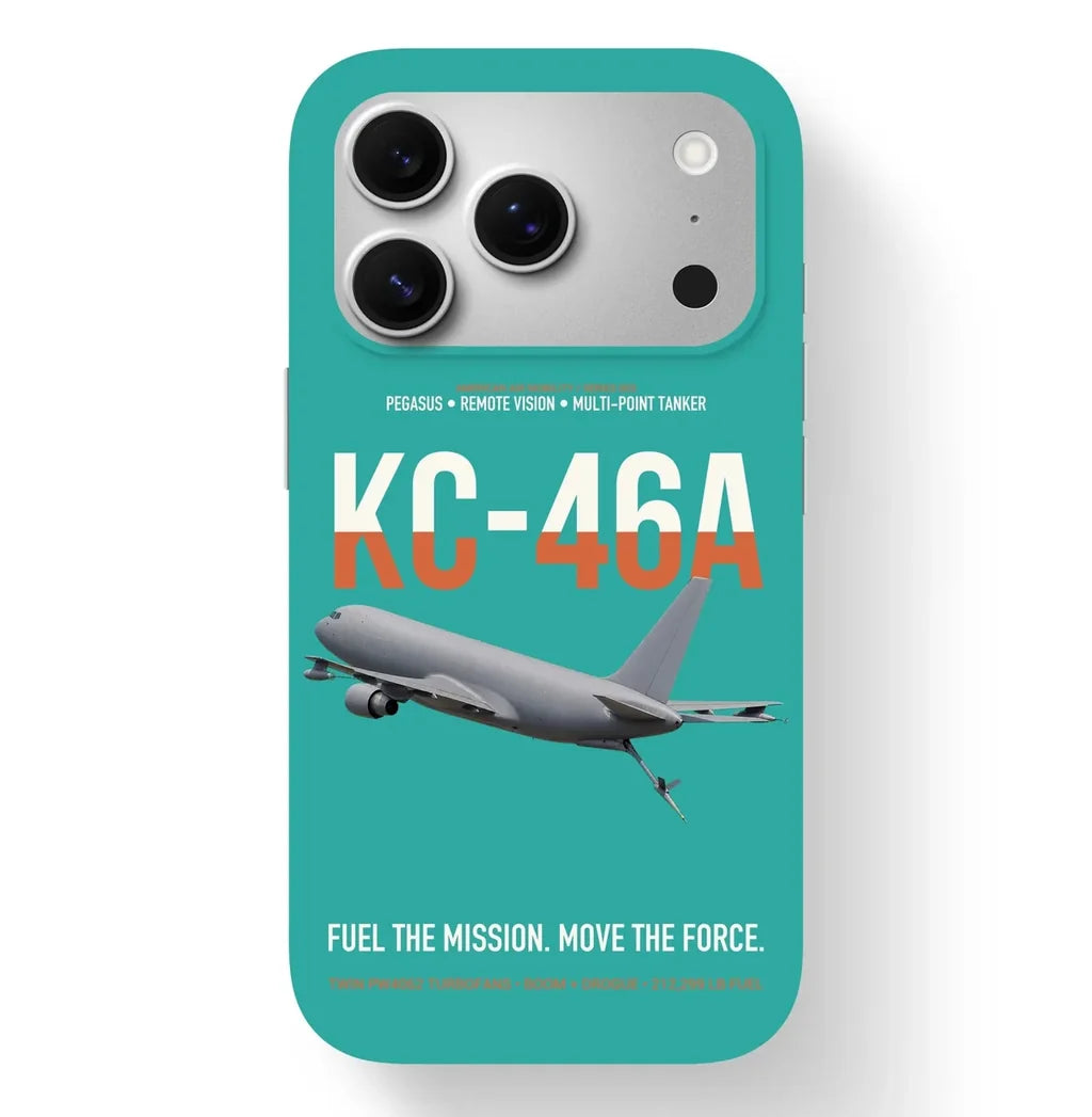 KC-46A PEGASUS design on turquoise magsafe iphone case, for iPhone 17 Pro