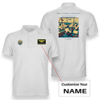 Thumbnail for VINTAGE G4375 - The Control Tower Tea - Double-Side Polo T-Shirt design on white+name