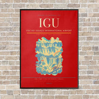 Thumbnail for Foz do Iguaçu International Airport IGU vertical canvas print - framed - red background