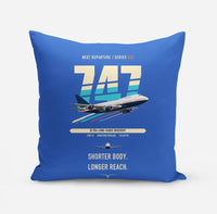Thumbnail for Boeing 747SP design on blue pillow