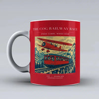 Thumbnail for VINTAGE G4347 - The Cog Railway Race - Ceramic Mug design on red