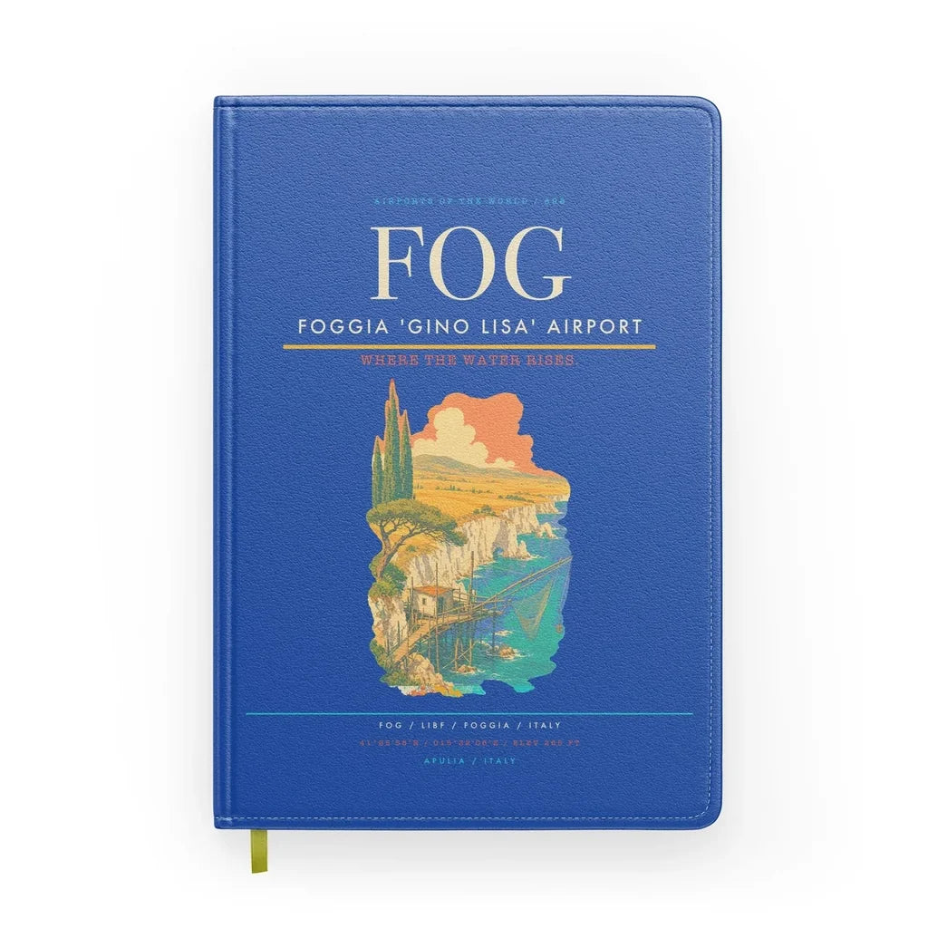 Foggia 'Gino Lisa' Airport (FOG) design on blue notebook
