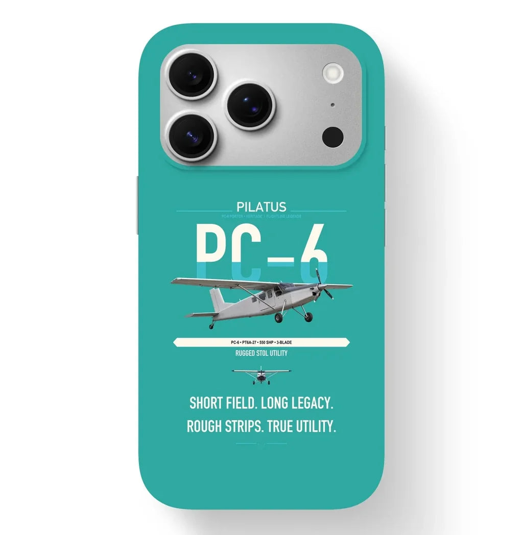 Pilatus PC-6 Porter design on turquoise magsafe iphone case, for iPhone 17 Pro