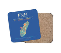 Thumbnail for Phnom Penh International Airport (PNH) design on blue 1 piece coaster
