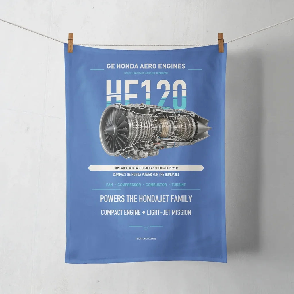 HF120 design on blue towel