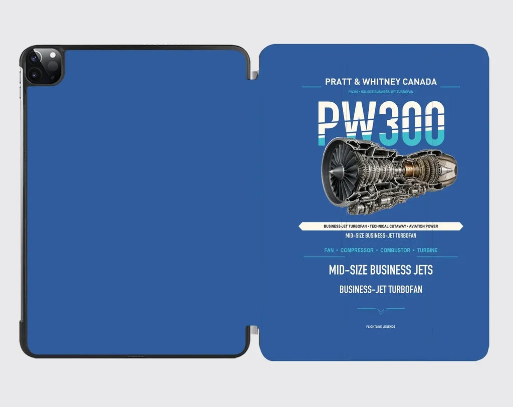 PW300 design on blue ipad tablet case
