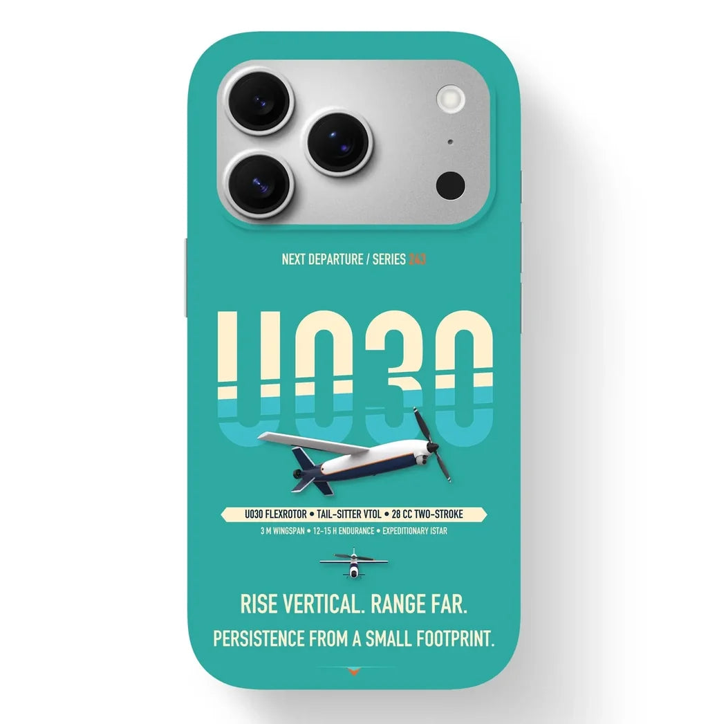 Airbus U030 Flexrotor Case design on turquoise iphone case