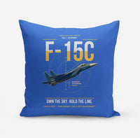Thumbnail for F-15C Eagle design on blue pillow
