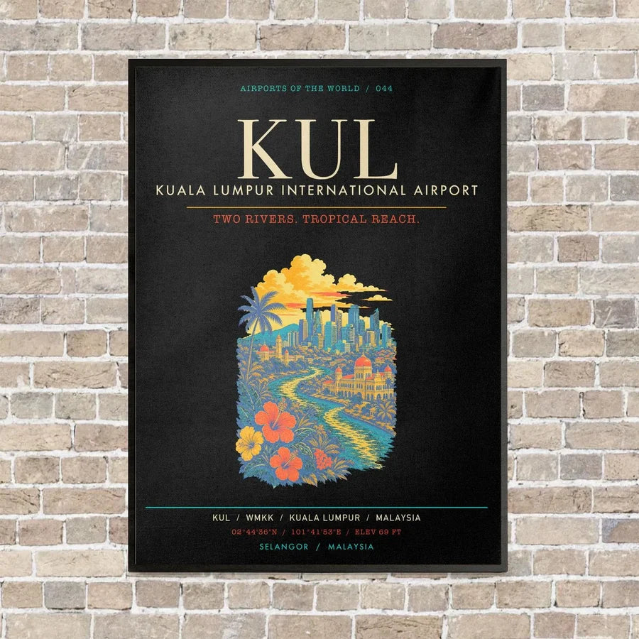 Kuala Lumpur International Airport KUL - Canvas Framed - Black