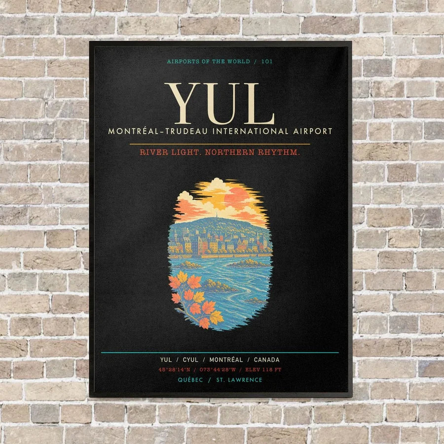 MontrealTrudeau International Airport YUL - Canvas Framed - Black