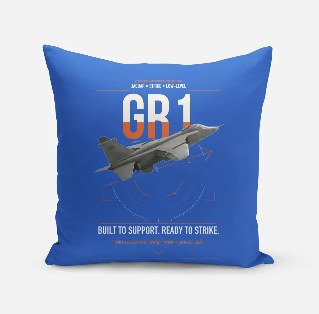SEPECAT Jaguar GR1 design on blue pillow