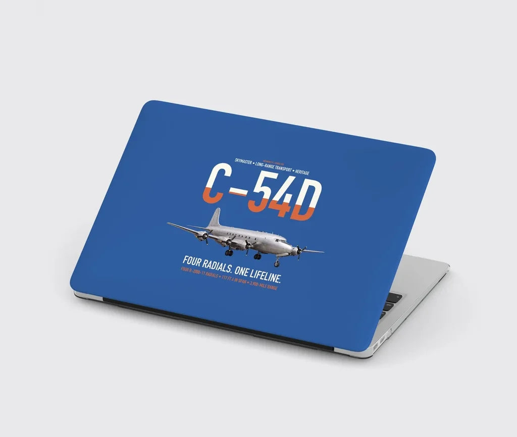 C-54D Skymaster design on blue MacBook case