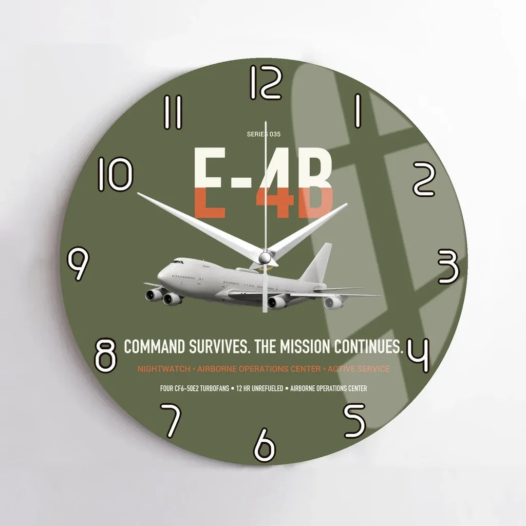 E-4B Nightwatch design on green army no frame wall clock