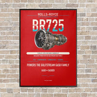 Thumbnail for BR725 vertical canvas print - framed - red background