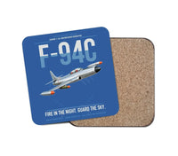 Thumbnail for F-94C Starfire design on blue 1 piece coaster