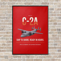 Thumbnail for C-2A Greyhound vertical canvas print - framed - red background