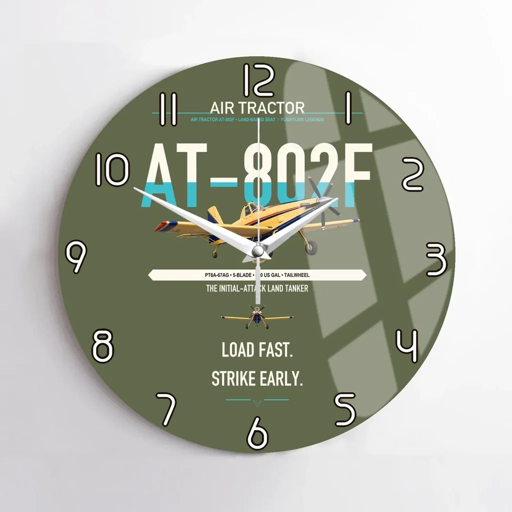 Air Tractor AT-802F design on green army no frame wall clock