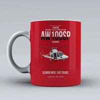 Thumbnail for Leonardo AW109SP GrandNew design on red ceramic mug, double-side print