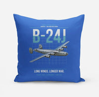 Thumbnail for B-24J Liberator design on blue pillow