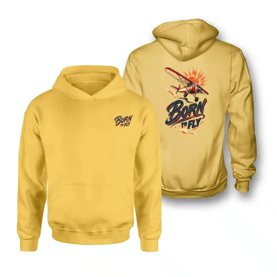 SIGNAL 610 - Born To Fly V2 - Double-Side Hoodie design on yellow double side hoodie