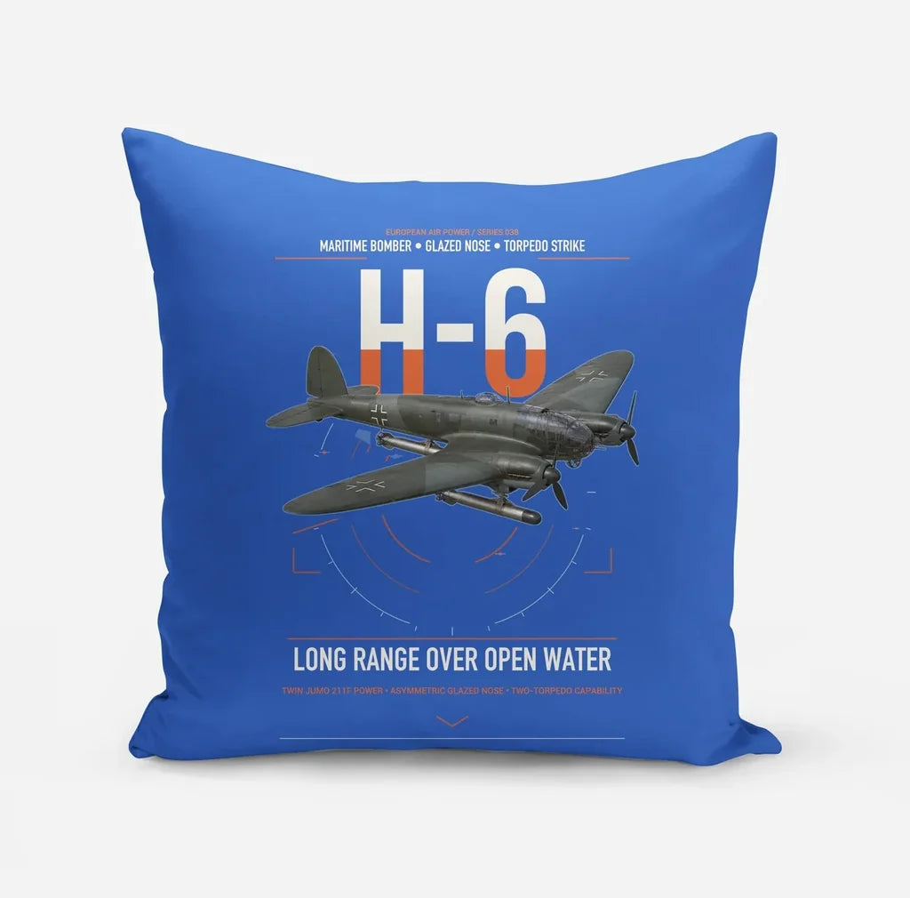 Heinkel He 111H-6 design on blue pillow