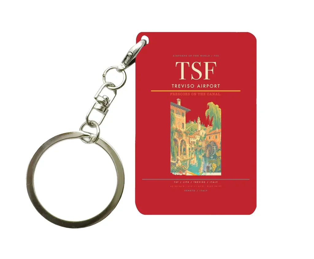 Treviso Airport (TSF) design on red key chain