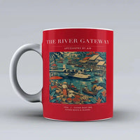 Thumbnail for VINTAGE G4066 - The River Gateway - Ceramic Mug design on red