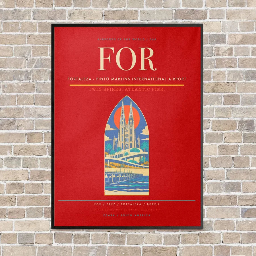 Fortaleza - Pinto Martins International Airport FOR - Canvas Framed - Red