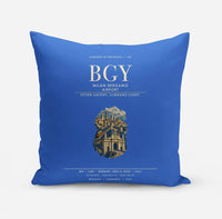 Thumbnail for Milan Bergamo Airport (BGY) design on blue pillow