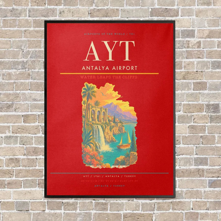 Antalya Airport AYT - Canvas Framed - Red