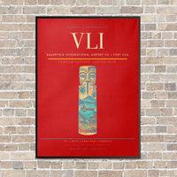 Thumbnail for Bauerfield International Airport VLI — Port Vila vertical canvas print - framed - red background