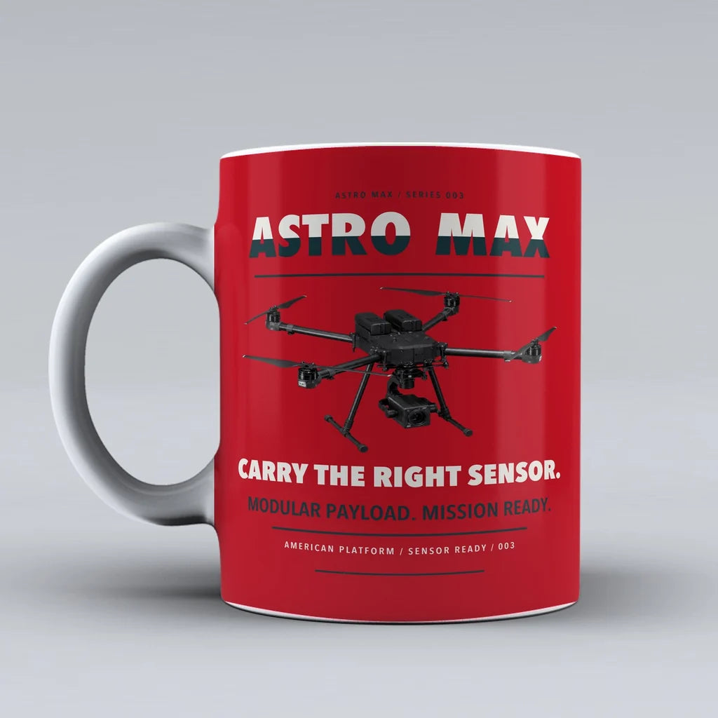 Astro Max Mug design on red freefly