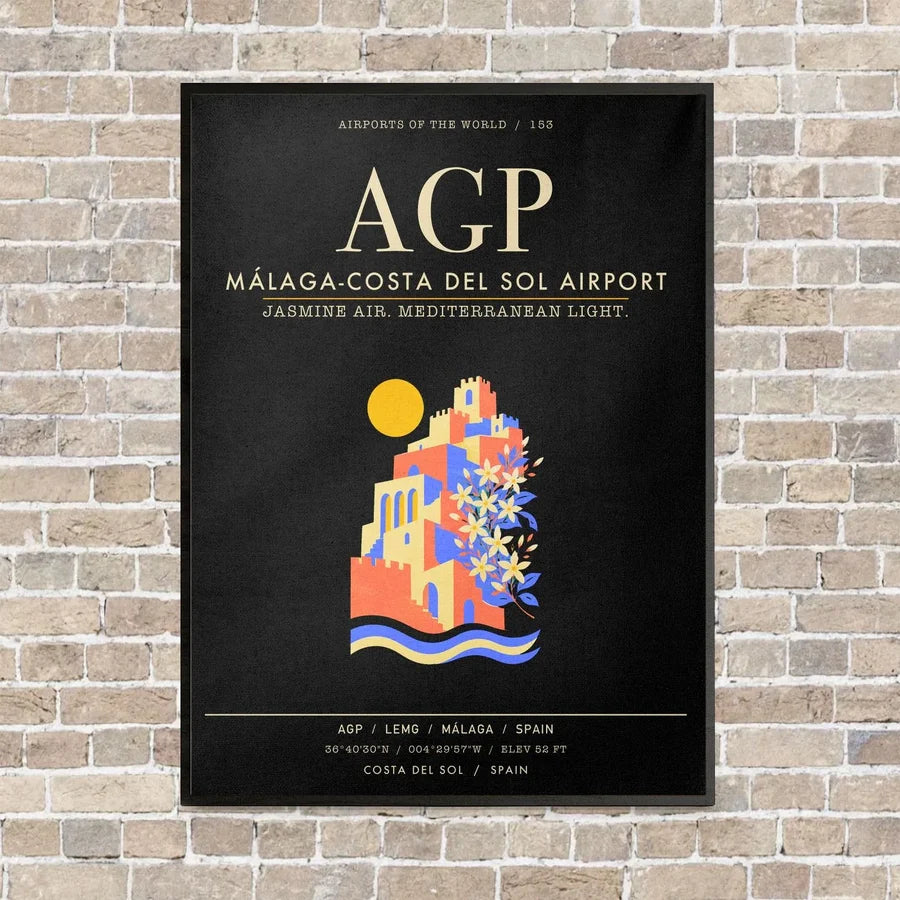 Malaga-Costa del Sol Airport AGP - Canvas Framed - Black