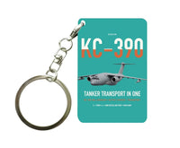 Thumbnail for Embraer KC-390 Millennium design on turquoise designed key chain, double-side print
