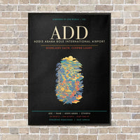 Thumbnail for Addis Ababa Bole International Airport ADD - Canvas Framed - Black