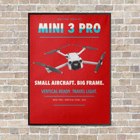 Thumbnail for DJI Mini 3 Pro vertical canvas print - framed - red background